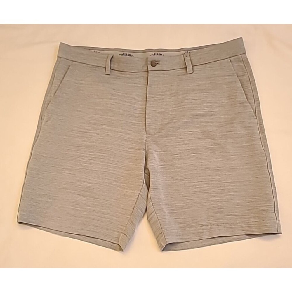 CALLAWAY Size 38 Men's Flat Front Poly Spandex Golf Shorts Gray Caddy Quickdry